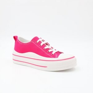 حذاء كاجوال ستاتي لون فوشي وأبيض