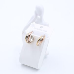 حلق ذهبي حلقات لون ذهبي وفضي وروز جولد