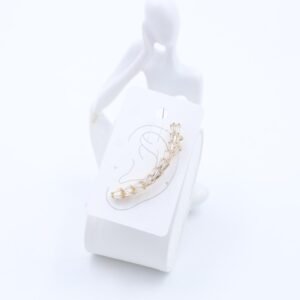 حلق ذهبي مع زركون فضي