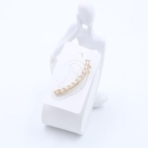 حلق ذهبي مع زركون فضي