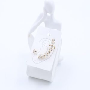 حلق ذهبي مع زركون فضي