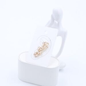 حلق ذهبي مع زركون فضي بتصميم فراشات