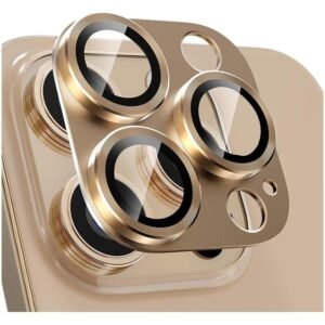 حماية عدسة كاميرا آيفون 11Pro Max/ 11 Pro قطعة واحدة لون ذهبي