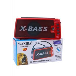راديو يعمل بالطاقة الشمسية لون أحمر xb-831bt-s