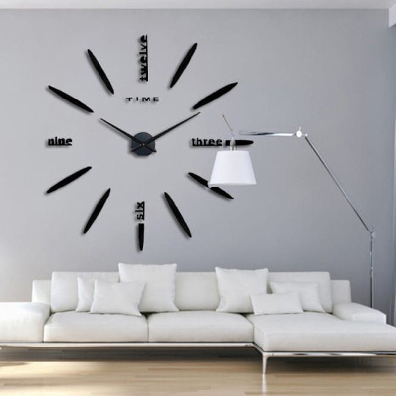 ساعة حائط ستيكرز ZH لون أسود