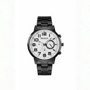 ساعة يد رجالية دائرية ستانلس ستيل