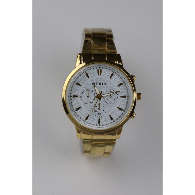 ساعة يد رجالية دائرية ستانلس ستيل