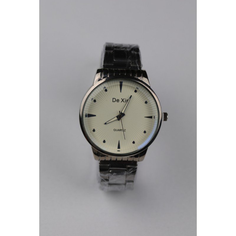 ساعة يد رجالية دائرية ستانلس ستيل