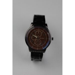 ساعة يد رجالية دائرية ستانلس ستيل