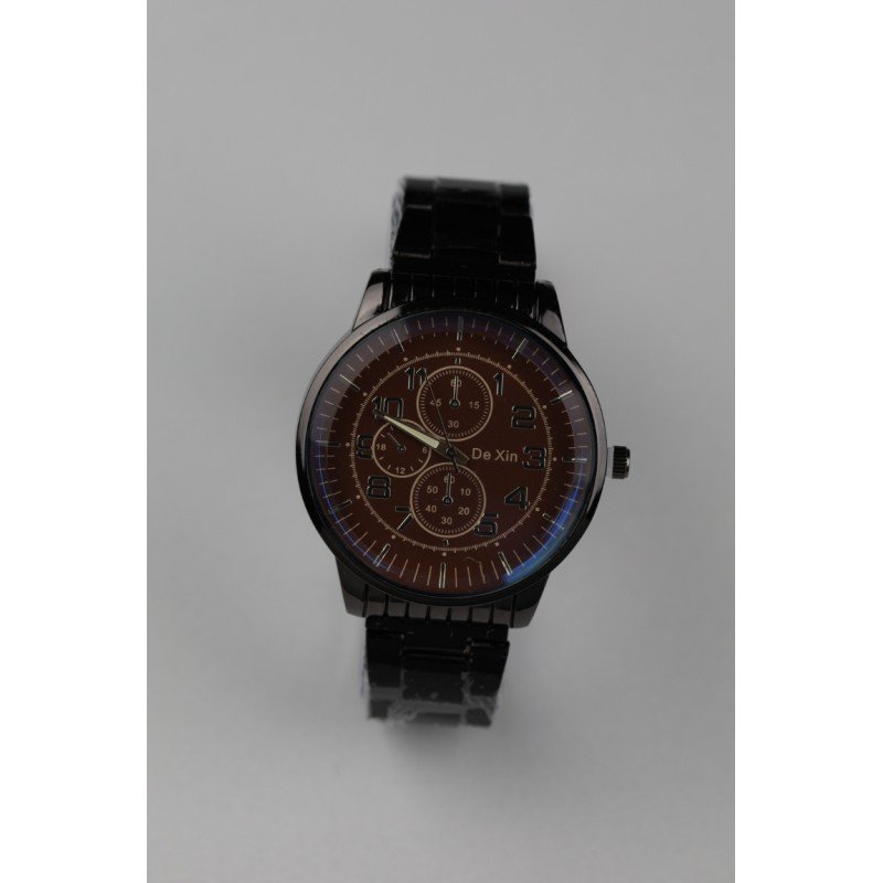 ساعة يد رجالية دائرية ستانلس ستيل