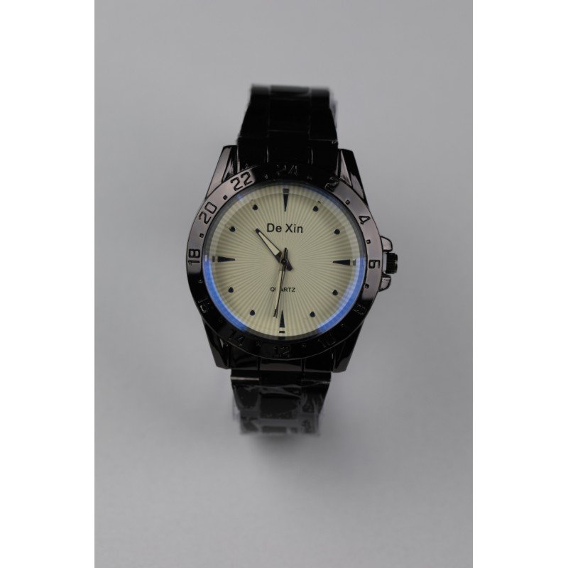 ساعة يد رجالية دائرية ستانلس ستيل