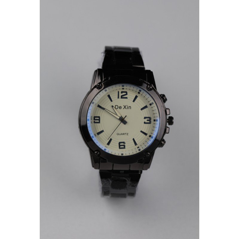 ساعة يد رجالية دائرية ستانلس ستيل