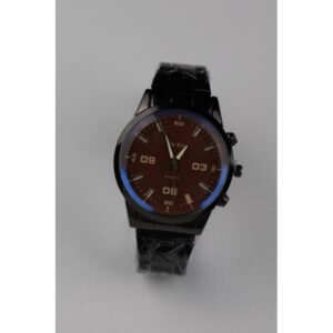 ساعة يد رجالية دائرية ستانلس ستيل