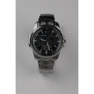 ساعة يد رجالية دائرية ستانلس ستيل