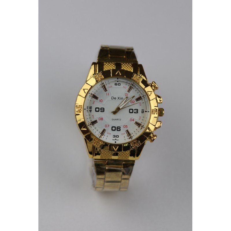 ساعة يد رجالية دائرية ستانلس ستيل