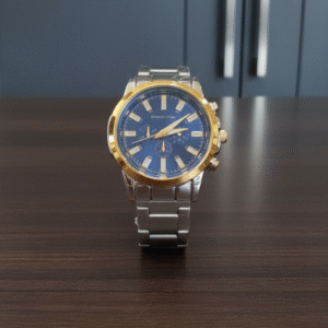 ساعة يد للرجال حزام ستانلس لون سيلفر مع ذهبي ماركة EPHATAH ESTAR