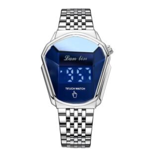 ساعة يد لمس للرجال لون فضي ماركة Lan Lin