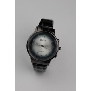 ساعه يد رجالية دائرية ستانلس ستيل لون أسود