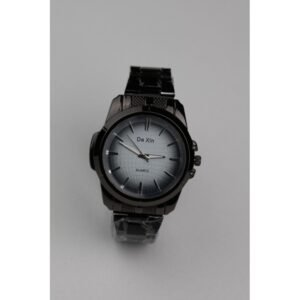 ساعه يد رجالية دائرية ستانلس ستيل لون أسود