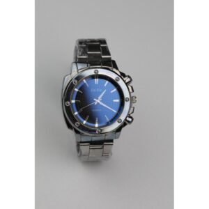 ساعه يد رجالية دائرية ستانلس ستيل لون فضي