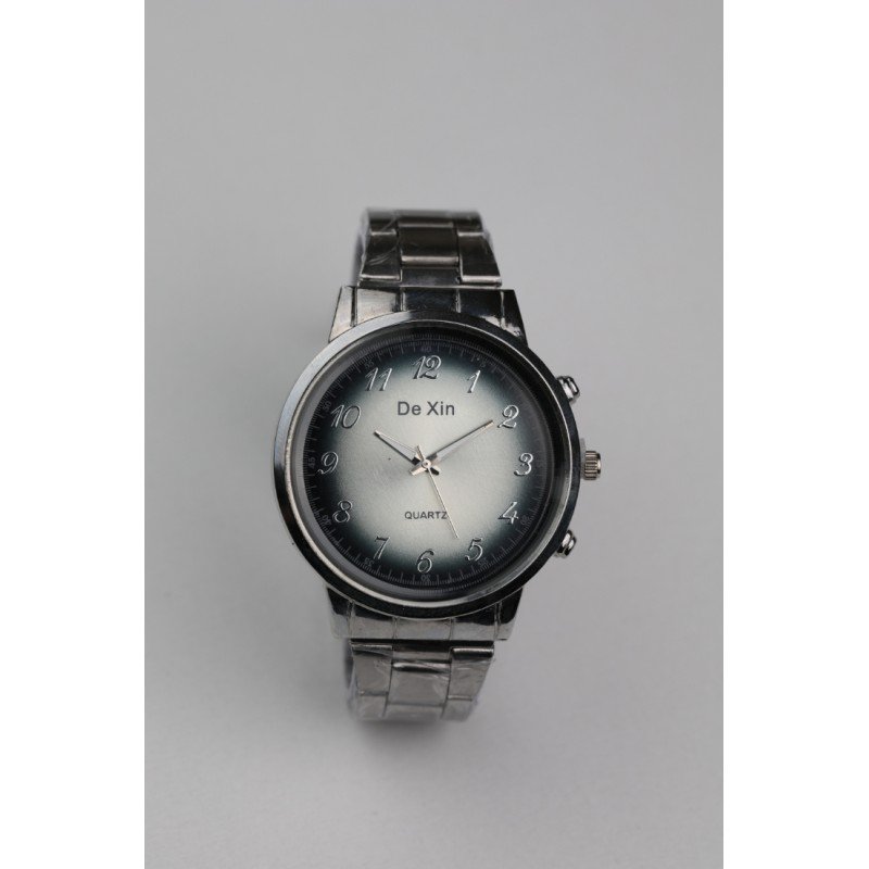 ساعه يد رجالية دائرية ستانلس ستيل لون فضي