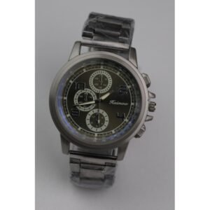 ساعه يد رجالية دائرية ستانلس ستيل لون فضي