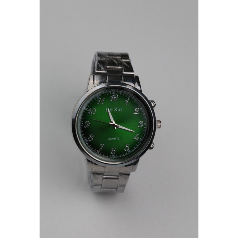 ساعه يد رجالية دائرية ستانلس ستيل لون فضي