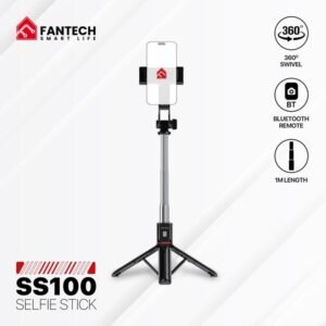 ستاند عصا سيلفي FANTECH SS100 ثلاثي القوائم بطول 100 سم مع ريموت يعمل بالبلوتوث