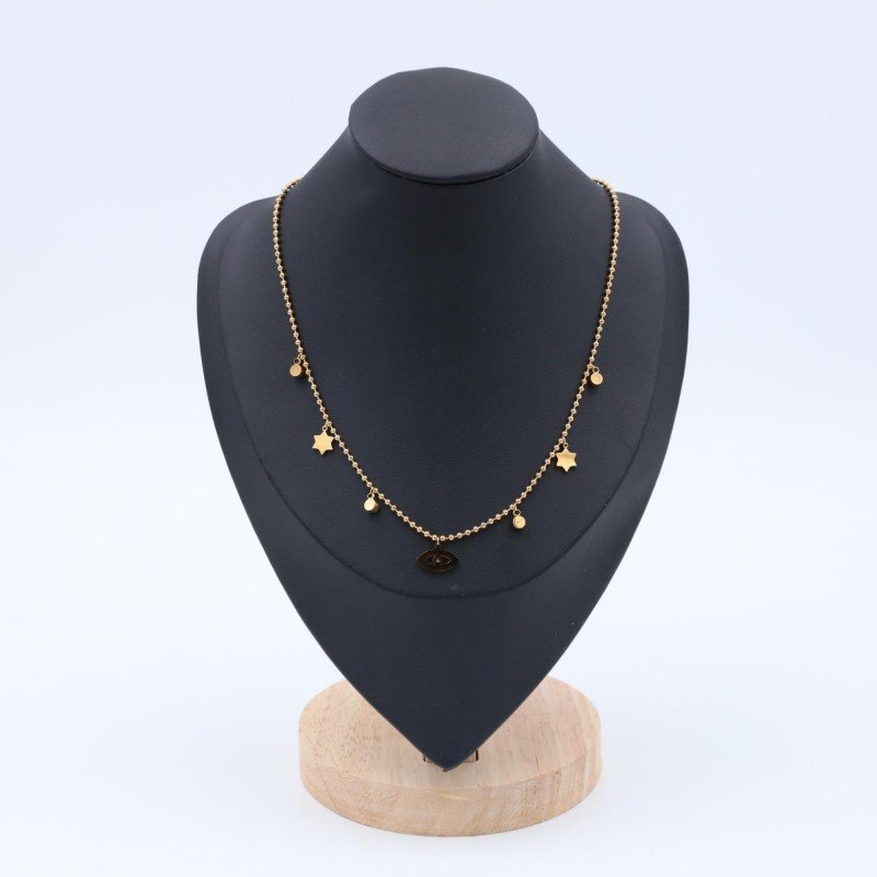 سلسال ذهبي بتصميم عين ونجوم