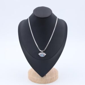 سلسال فضي عريض بتصميم عين