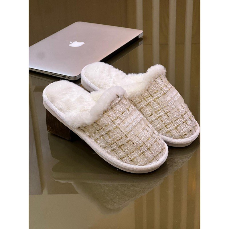 سليبر شتوي ستاتي لون أبيض