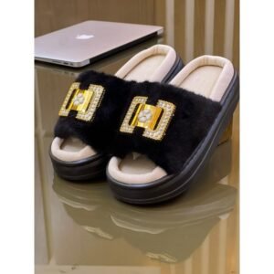 سليبر شتوي ستاتي لون أسود