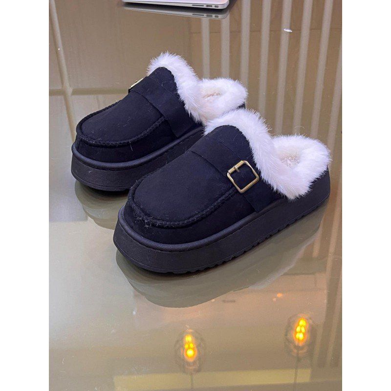 سليبر شتوي ستاتي لون أسود