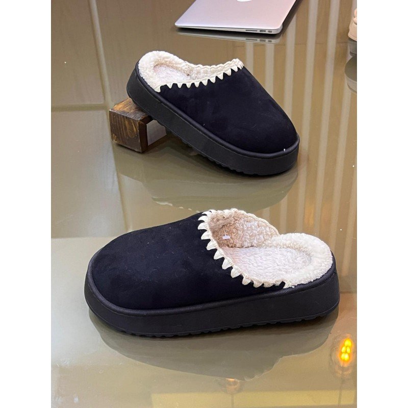 سليبر شتوي ستاتي لون أسود