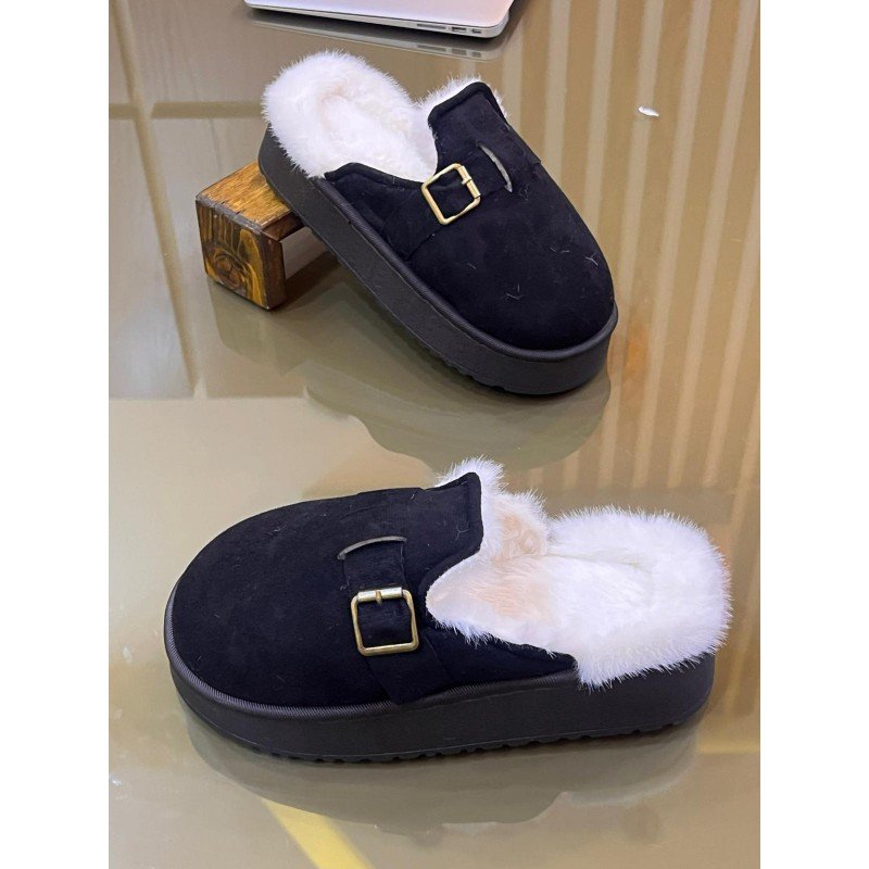 سليبر شتوي ستاتي لون أسود