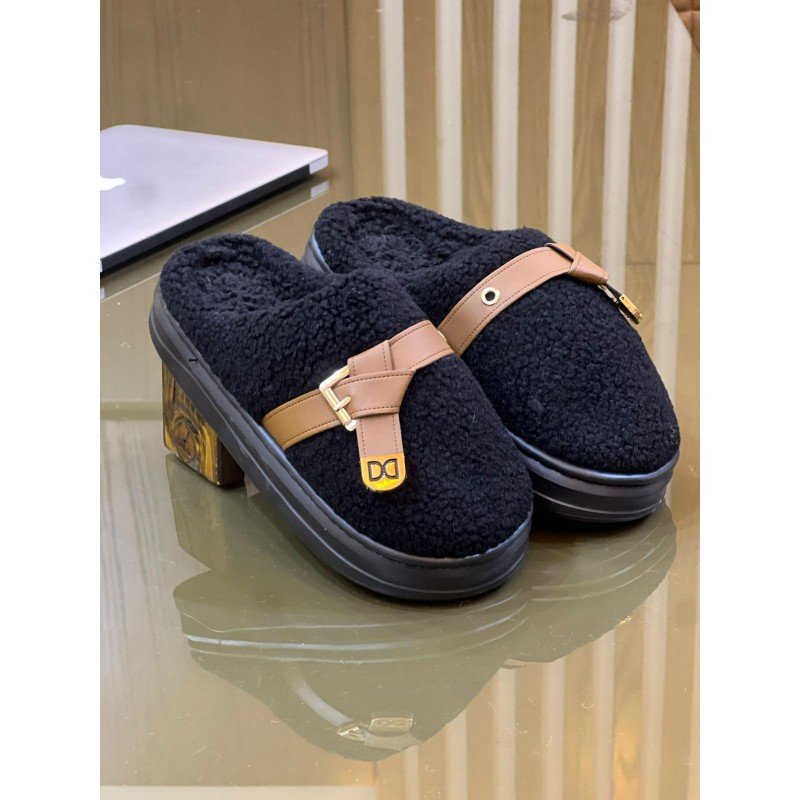 سليبر شتوي ستاتي لون أسود