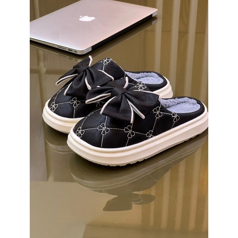 سليبر شتوي ستاتي لون أسود