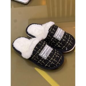 سليبر شتوي ستاتي لون أسود