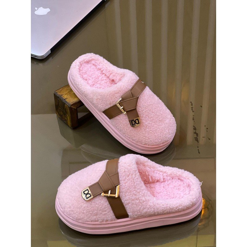 سليبر شتوي ستاتي لون زهري