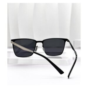 نظارة شمسية للجنسين بوليرايزد لون أسود وفضي