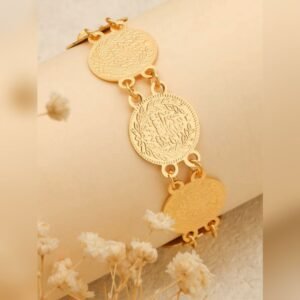 سوار أنيق على شكل ليرات للصبايا لون ذهبي