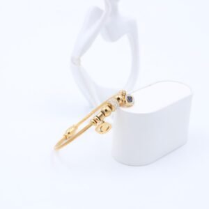 سوار لون ذهبي بتصميم عين من الزركون وكرات