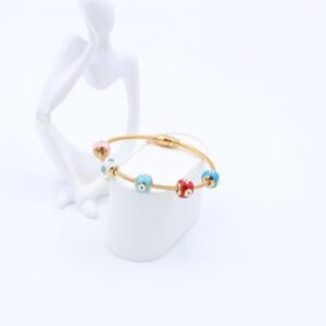 سوار لون ذهبي بتصميم كرات ملونة