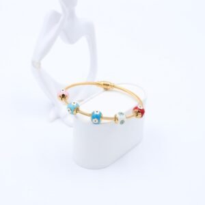 سوار لون ذهبي بتصميم كرات ملونة