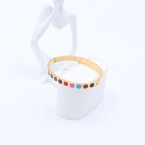 سوار لون ذهبي تصميم دوائر ملونة