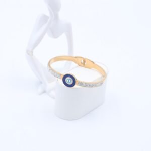 سوار لون ذهبي كع زركون فضي بتصميم عين