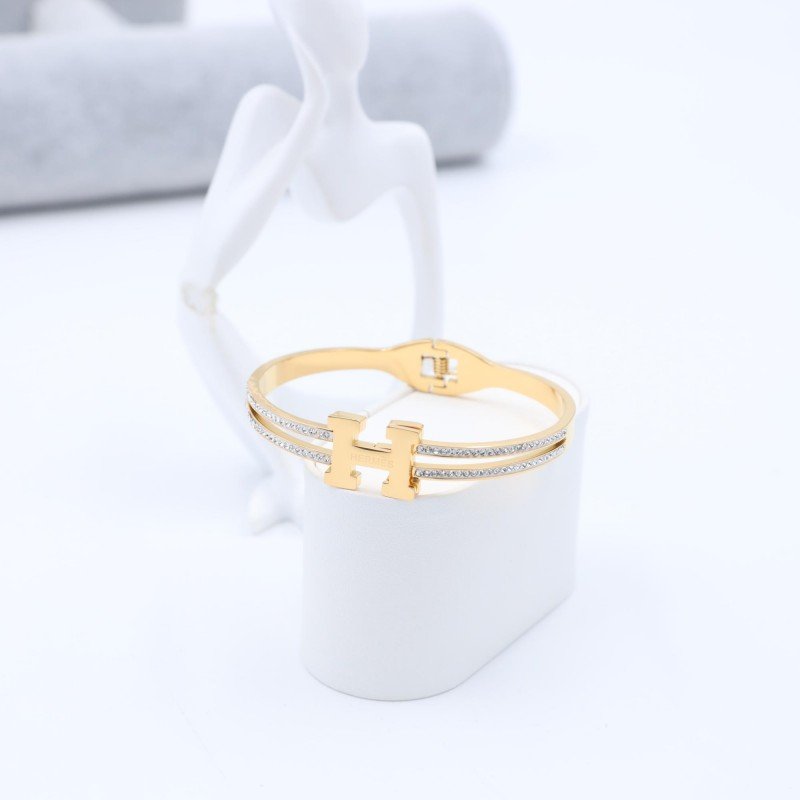 سوار لون ذهبي مع زركون فضي