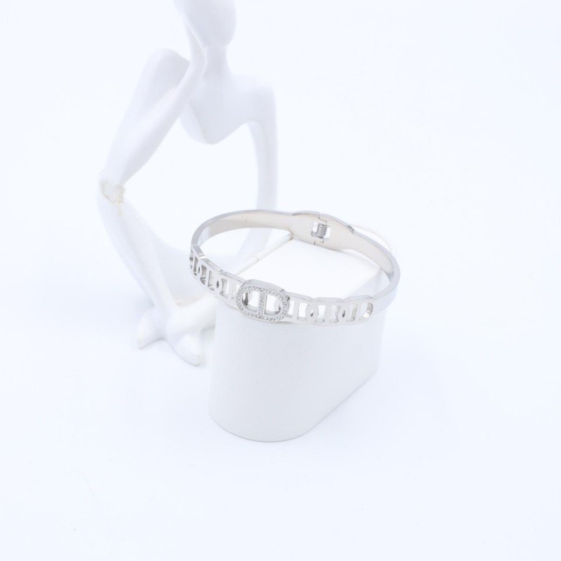 سوار لون فضي مع زركون فضي