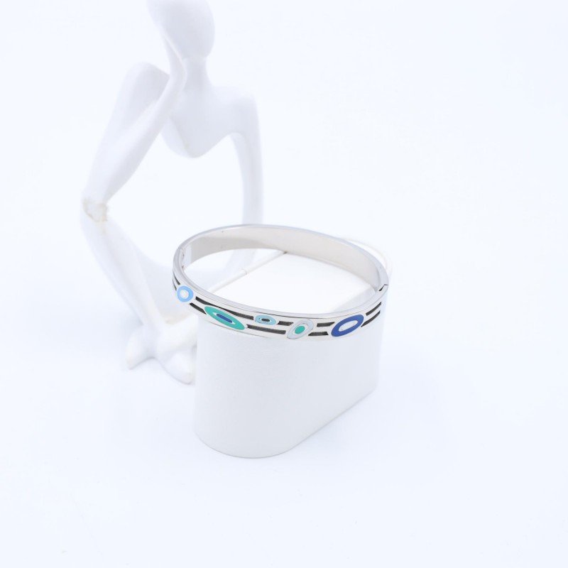 سوار لون فضي وأزرق