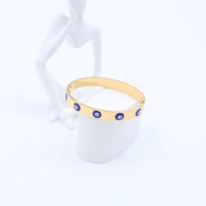 سوارعريض لون ذهبي مع عيون أزرق